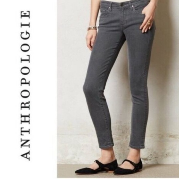 AG ANTHROPOLOGIE THE STEVIE ANKLE SLIM STRAIGHT ANKLE GREY CORDUROY 32R - Picture 1 of 8